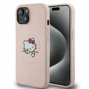 Hello Kitty PU Kitty Asleep Logo MagSafe Zadní Kryt pro iPhone 15 Pink vyobraziť