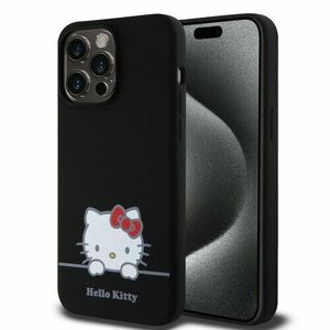 Hello Kitty Liquid Silicone Daydreaming Logo Zadní Kryt pro iPhone 15 Pro Max Black vyobraziť