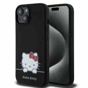Hello Kitty Liquid Silicone Daydreaming Logo Zadní Kryt pro iPhone 15 Black vyobraziť