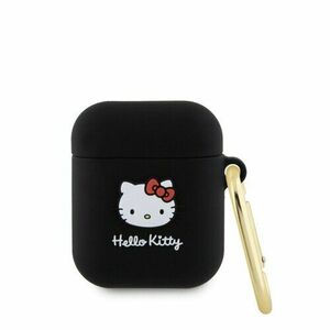 Hello Kitty Liquid Silicone 3D Kitty Head Logo Pouzdro pro AirPods 1/2 Black vyobraziť