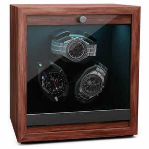 Klarstein Brienz 3, naťahovač hodiniek, 3 hodinky, 4 režimy, drevený vzhľad, modré vnútorné osvetlenie vyobraziť