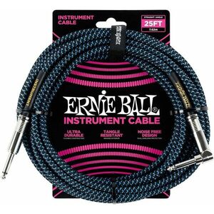 Ernie Ball P06060 Čierna-Modrá 7, 5 m Rovný - Zalomený vyobraziť
