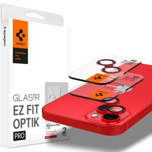 Spigen Ez Fit Optik 2x ochranné sklo na kameru na iPhone 14 / 14 Plus / 15 / 15 Plus, červené vyobraziť