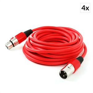 Electronic-Star XLR kábel, červený, 6 m, samec-samica, 4 kusy vyobraziť