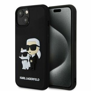 Puzdro Karl Lagerfeld 3D Rubber Karl and Choupette iPhone 13 - čierne vyobraziť