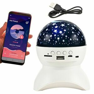 Nočný LED projektor hviezd s USB, Ružová vyobraziť