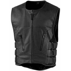 ICON - Motorcycle Gear Regulator D3O Stripped Leather Čierna 2XL-3XL Moto vesta vyobraziť