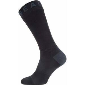 Sealskinz Waterproof All Weather Mid Length Sock with Hydrostop Black/Grey M Cyklo ponožky vyobraziť