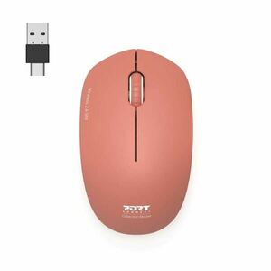 PORT CONNECT Wireless COLLECTION, bezdrátová myš, USB-A a USB-C dongle, 2.4Ghz, 1600DPI, cihlová vyobraziť