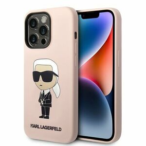 Karl Lagerfeld Liquid Silicone Ikonik NFT Zadní Kryt pro iPhone 15 Pro Pink vyobraziť