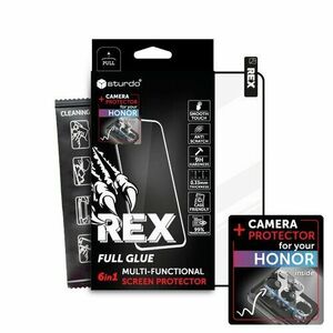 Ochranné sklo celotvárové + Ochranné sklo na kameru Honor 90, Sturdo Rex, čierne vyobraziť