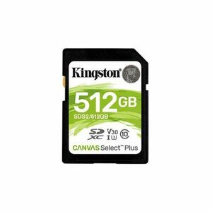 512GB SDXC Kingston Canvas Select Plus U3 V30 CL10 100MB/s vyobraziť