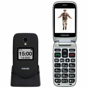 EVOLVEO EasyPhone FS, vyklápací mobilný telefón 2.8" pre seniorov s nabíjacím stojanom (čierna farba) vyobraziť