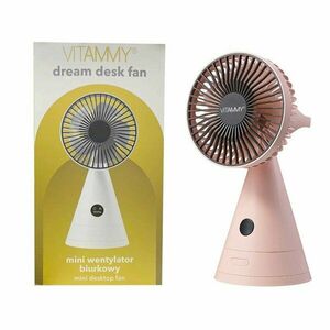 VITAMMY Dream desk fan, USB mini stolný ventilátor, ružový vyobraziť