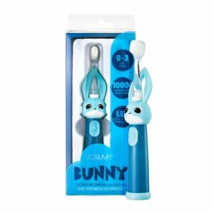 VITAMMY Bunny Sonická zubná kefka pre deti s LED svetlom a nanovláknami, 0-3 roky, modrá vyobraziť