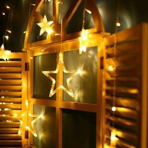 Reťaz MagicHome Vianoce Curtain, 138x LED teplá biela, s hviezdami, 230V, 8 funkcií, osvetlenie, L-220x60/90 cm vyobraziť