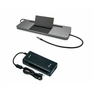 i-tec USB-C Metal Ergonomic 4K 3x Display Docking Station, Power Delivery 85 W + i-tec Universal Charger 112 W vyobraziť