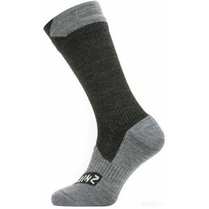 Sealskinz Waterproof All Weather Mid Length Sock Black/Grey Marl XL Cyklo ponožky vyobraziť
