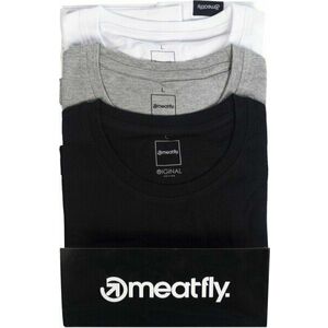 Meatfly Basic T-Shirt Multipack Black/Grey Heather/White S Tričko vyobraziť