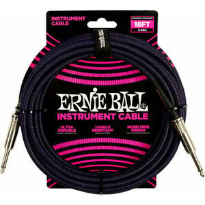 Ernie Ball Braided Straight Straight Inst Cable Čierna-Fialová 5, 5 m Rovný - Rovný vyobraziť