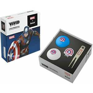 Volvik Marvel Captain America 2 Pack Golf Balls Plus Marker and Pitchfork vyobraziť