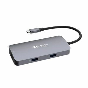 Verbatim USB-C Pro Multiport Hub CMH-05, 5 portů /HDMI, USB-A, USB-C, RJ45/, stříbrná vyobraziť