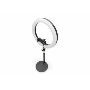 DIGITUS 10palcové LED kruhové svetlo stolné so statívovým stojanom a držiakom na chytrý telefón, stmievateľné svetlo vyobraziť