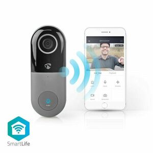 Nedis WIFICDP10GY - Wi-Fi Smart Domový Zvonček s Kamerou | Ovládanie Pomocou Aplikácie | microSD Slot | HD 720p vyobraziť