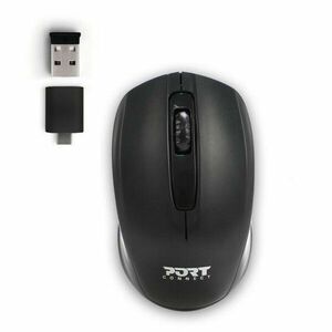 PORT bezdrôtová myš Wireless office, USB-A/USB-C dongle, 2, 4Ghz, 1000DPI, čierna vyobraziť