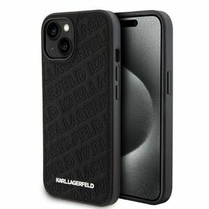Karl Lagerfeld PU Quilted Pattern Zadní Kryt pro iPhone 15 Black vyobraziť