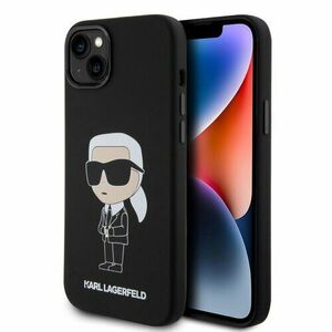 Karl Lagerfeld Liquid Silicone Ikonik NFT Zadní Kryt pro iPhone 15 Plus Black vyobraziť
