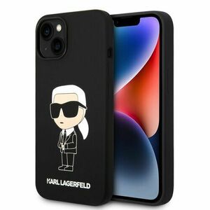 Karl Lagerfeld Liquid Silicone Ikonik NFT Zadní Kryt pro iPhone 15 Black vyobraziť