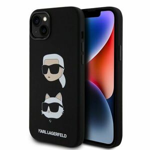 Karl Lagerfeld Liquid Silicone Karl and Choupette Heads Zadní Kryt pro iPhone 15 Plus Black vyobraziť