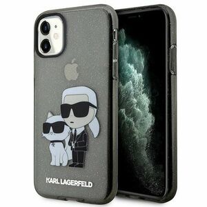 Karl Lagerfeld case for iPhone 11 / XR KLHCN61HNKCTGK black hardcase Gliter Karl&Choupette vyobraziť