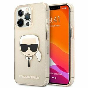 Karl Lagerfeld case for iPhone 13 Pro Max 6, 7" KLHCP13XKHTUGLGO gold hard case Glitter Karl`s vyobraziť