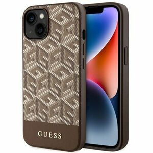 Guess case for iPhone 14 Plus 6, 7" GUHMP14MHGCFSEW brown harcase Magsafe Gcube PU Stripes vyobraziť