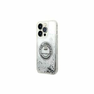 Puzdro Karl Lagerfeld iPhone 14 Pro KLHCP14LLCRSGRS silver hardcase Liquid Glitter RSG vyobraziť