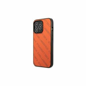 Puzdro Karl Lagerfeld iPhone 13 Pro Max KLHCP13XPTLO orange hard case Allover Logo vyobraziť