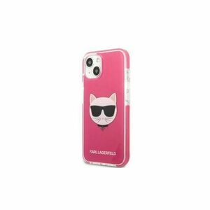 Puzdro Karl Lagerfeld iPhone 13 Mini KLHCP13STPECPI fuchsia hard case Iconic Choupette Head vyobraziť