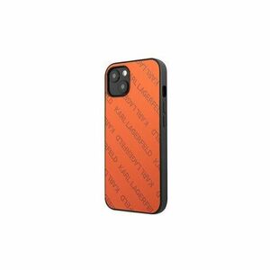 Puzdro Karl Lagerfeld iPhone 13 Mini KLHCP13SPTLO orange hard case Allover Logo vyobraziť