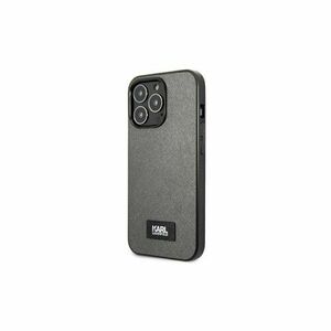 Puzdro Karl Lagerfeld iPhone 13 Pro KLHCP13LSFMP2DG silver hard case Saffiano Logo vyobraziť