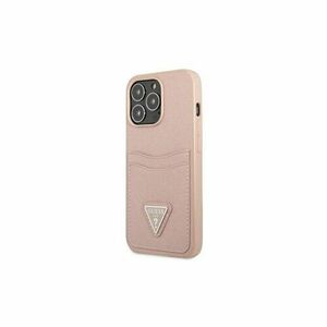 Guess case for IPhone 13 Pro 6, 1" GUHCP13LPSATPP hard case pink Saffiano Double Card Triangle vyobraziť