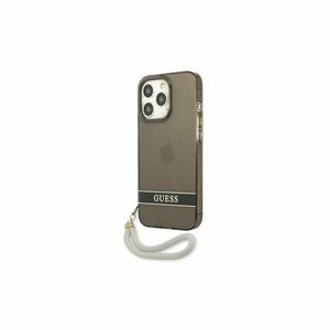 Guess case for iPhone 13 / 13 Pro 6, 1" GUHCP13LHTSGSK black hard case Translucent Stap vyobraziť