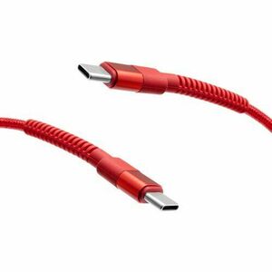 mobilNET pletený kábel 2x Type-C 60W 1M 3A, červený vyobraziť