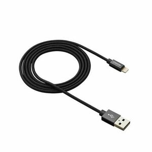 Canyon CNS-MFIC3B, 1m prémiový opletený kábel Lightning/USB, MFI schválený Apple, čierny vyobraziť