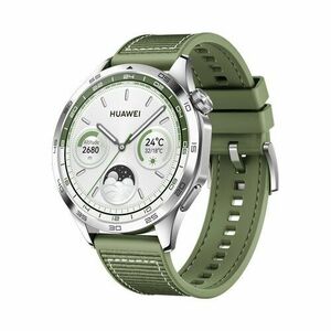 Huawei Watch GT 4 46mm, Strieborná s zeleným remienkom vyobraziť