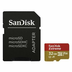 SanDisk MicroSDHC karta 32GB Extreme (100MB/s, Class 10, UHS-I U3 V30) + adaptér vyobraziť