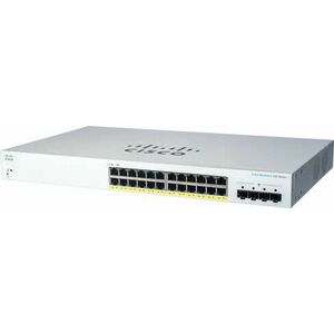 Cisco switch CBS220-24P-4G (24xGbE, 4xSFP, 24xPoE+, 195W) vyobraziť