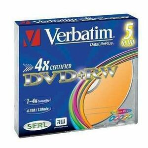 VERBATIM DVD+RW(5-Pack)Slim/Colour//4x/DLP/4.7GB vyobraziť