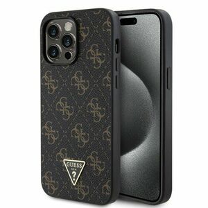 Guess PU Leather 4G Triangle Metal Logo Zadní Kryt pro iPhone 14 Pro Max Black vyobraziť